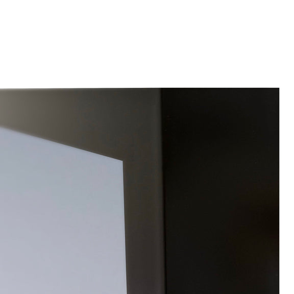 Black photo print with a white margin, corner and edge close-up