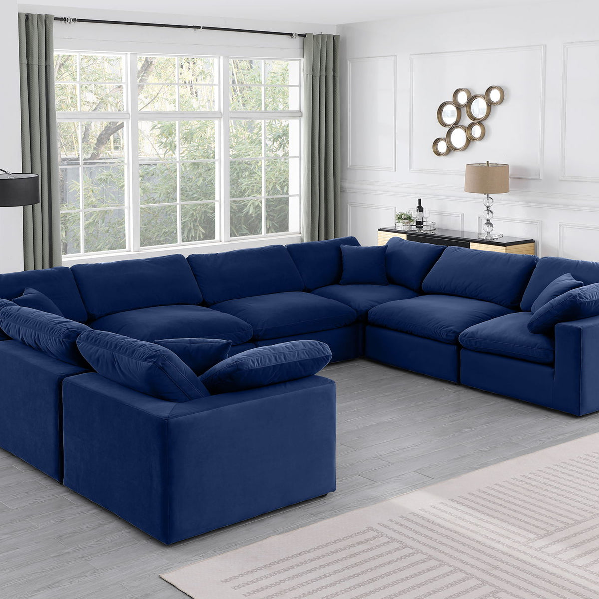 Comfy - 8 Piece Velvet Modular Sectional