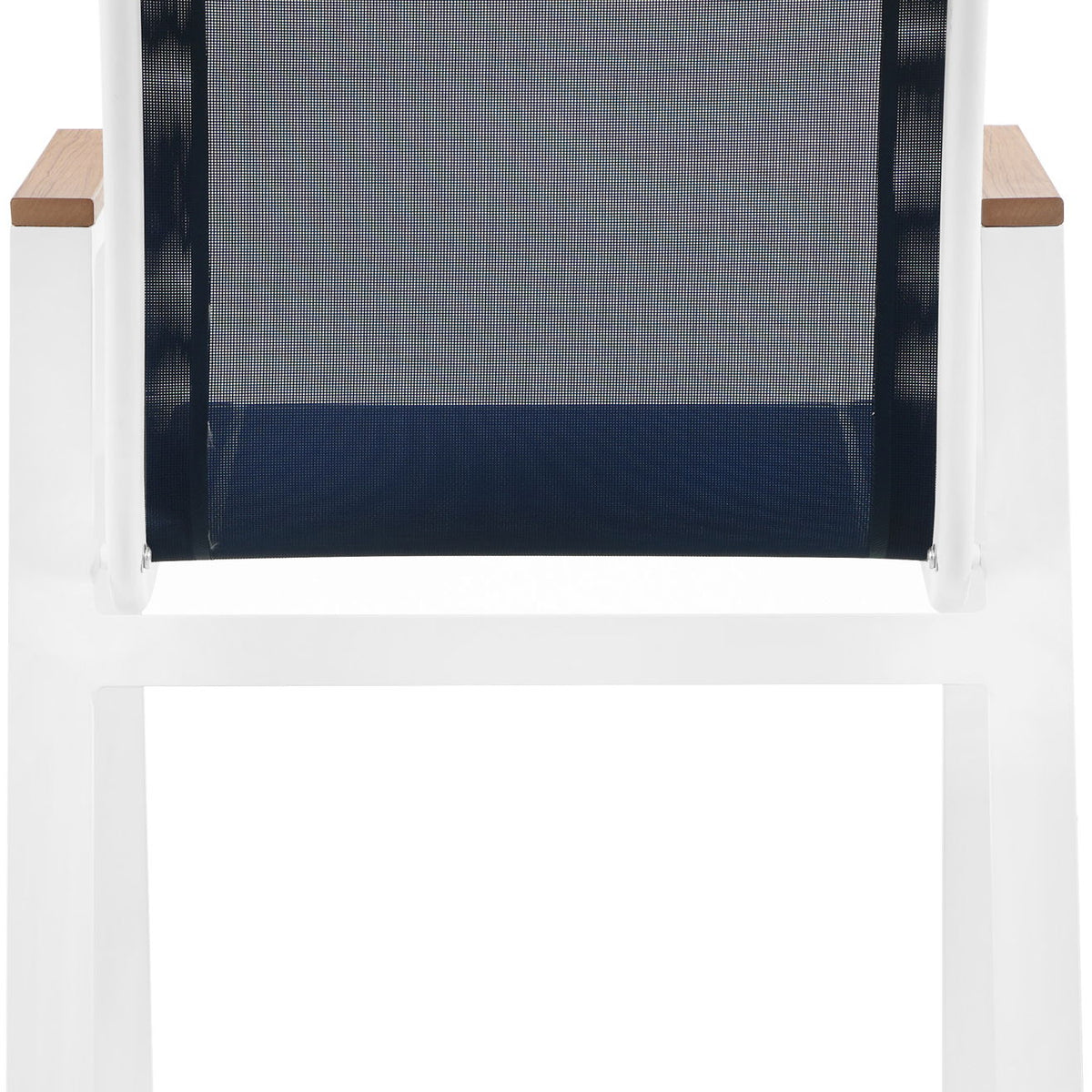 Nizuc - Outdoor Patio Dining Arm Chair With White Frame And Natural Arms (Set of 2)