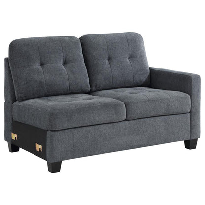 Georgina - Upholstered RAF Loveseat - Steel Gray