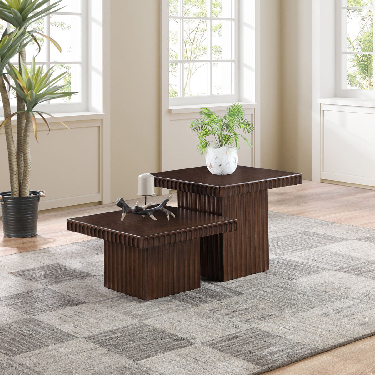 Spencer - 18" Oak Veneer 2 Piece Coffee Table