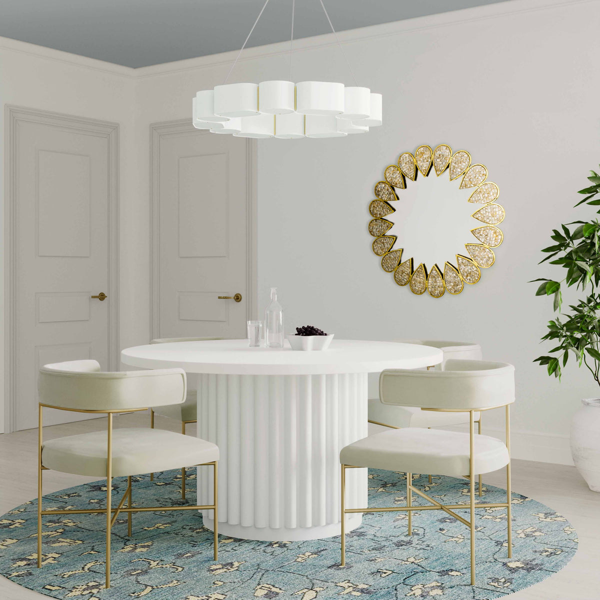 Kali - Round Dining Table - White