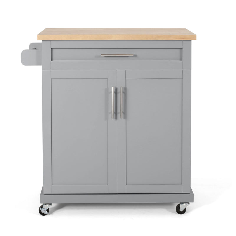 Negley - Contemporary Kitchen Cart With Wheels - Gray