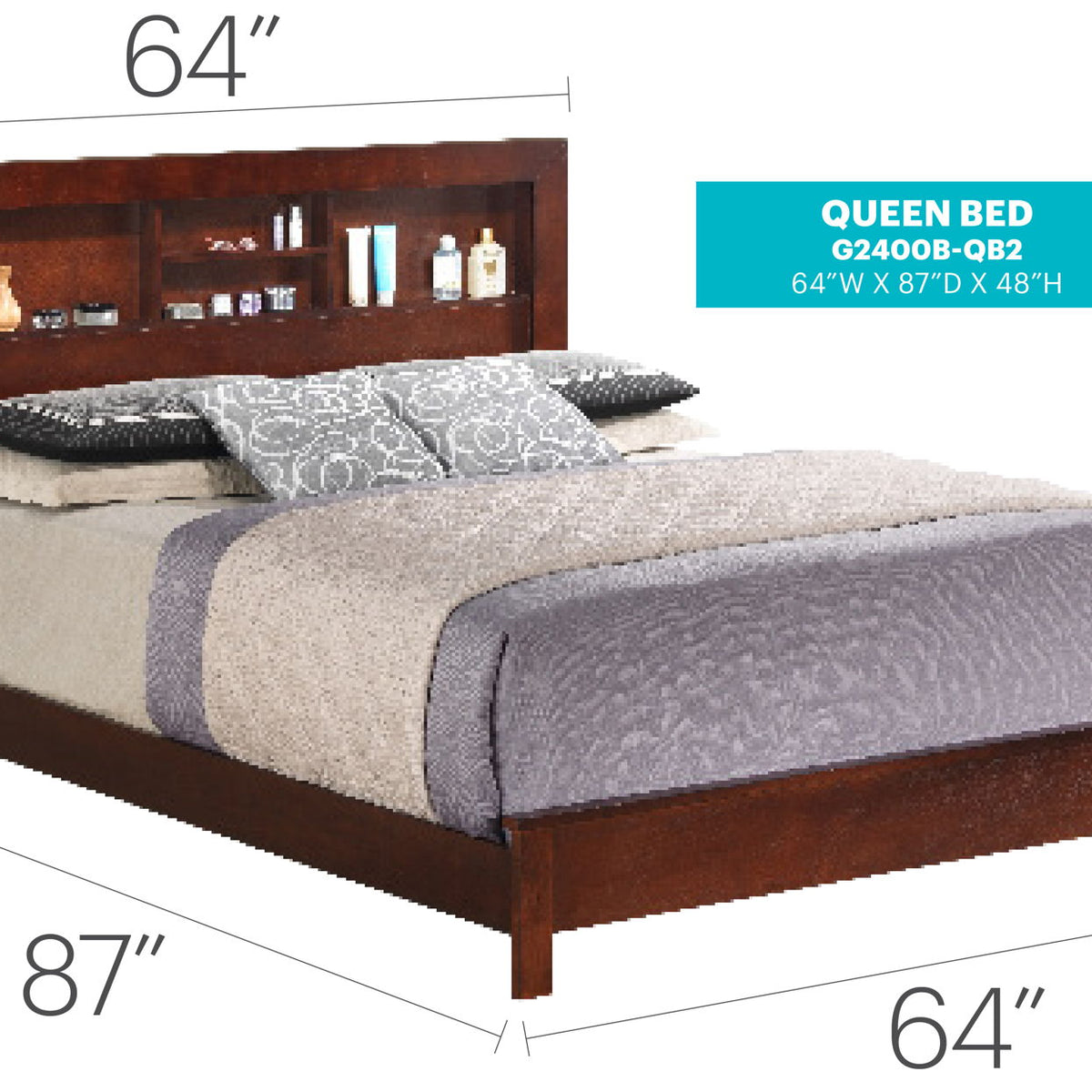 Bed With Transitional Design Stylish
