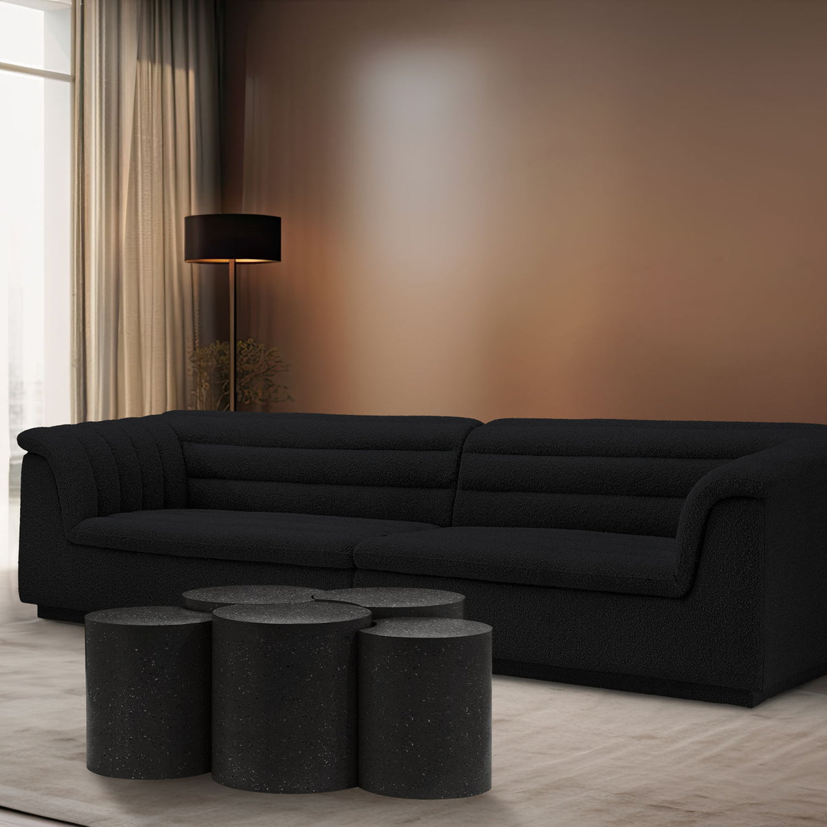Dimple - 20" 5 Piece Modular Coffee Table - Terazzo Finish