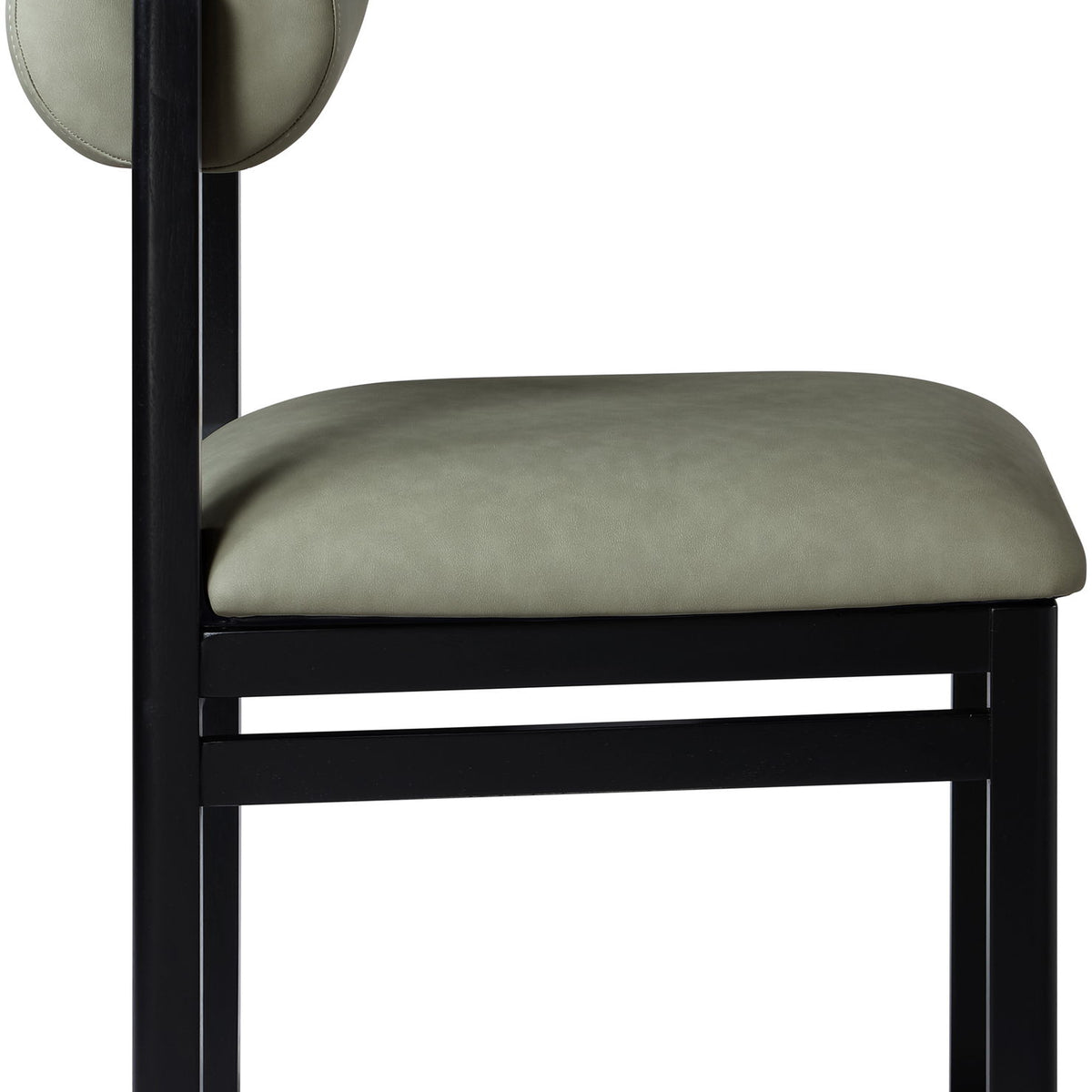 Roundhill - Faux Leather Dining Chair (Set of 2) - Black Frame