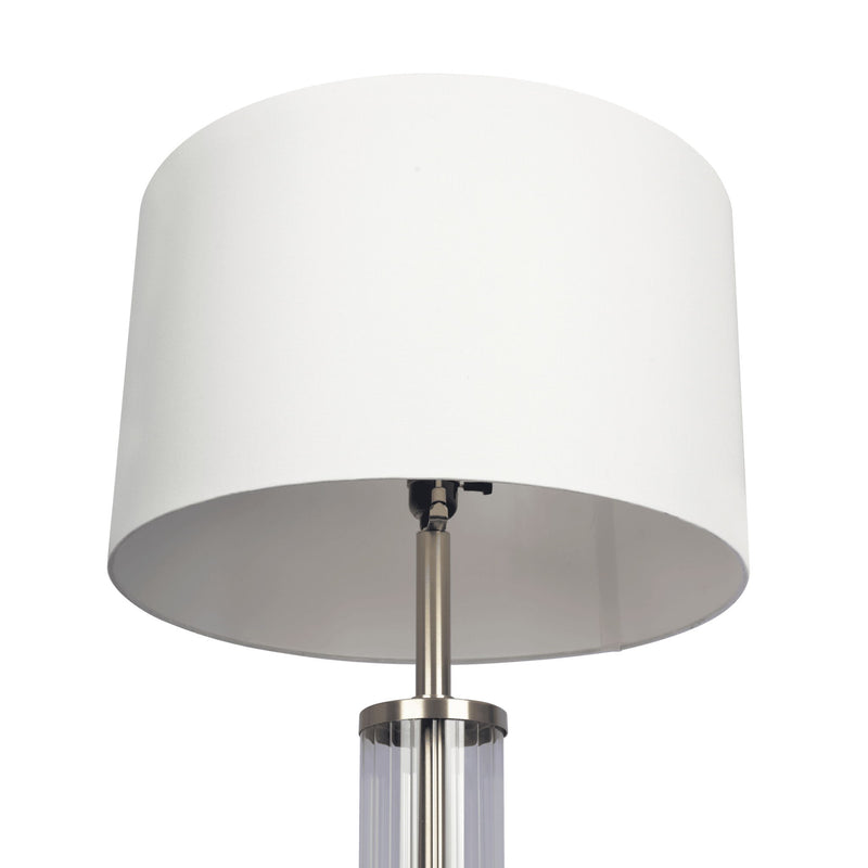Nimbus - Floor Lamp With 3 Way Rotary Switch Clear Body Base - Silver Gray / White
