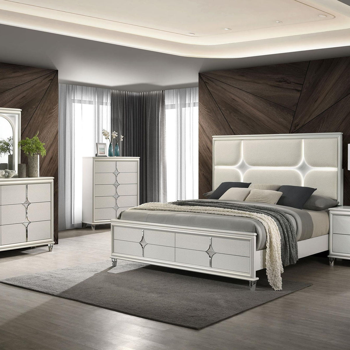 Olivia 5-piece California King Bedroom Set Pearl White