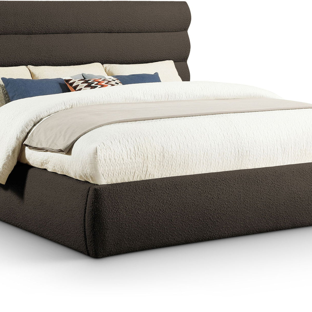 Adam - Boucle Fabric Bed With 52" Headboard