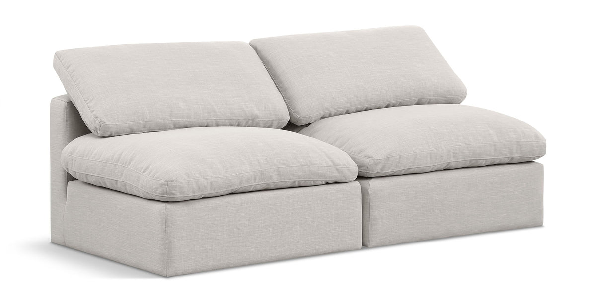 Indulge - Linen 2 Seat Modular Armless Sofa