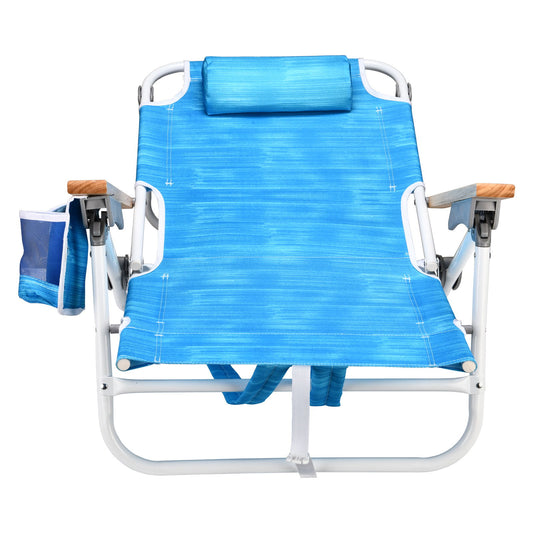 Backpack Beach Chair, 5 Position Chair With Pouch Folding Lightweight Positions