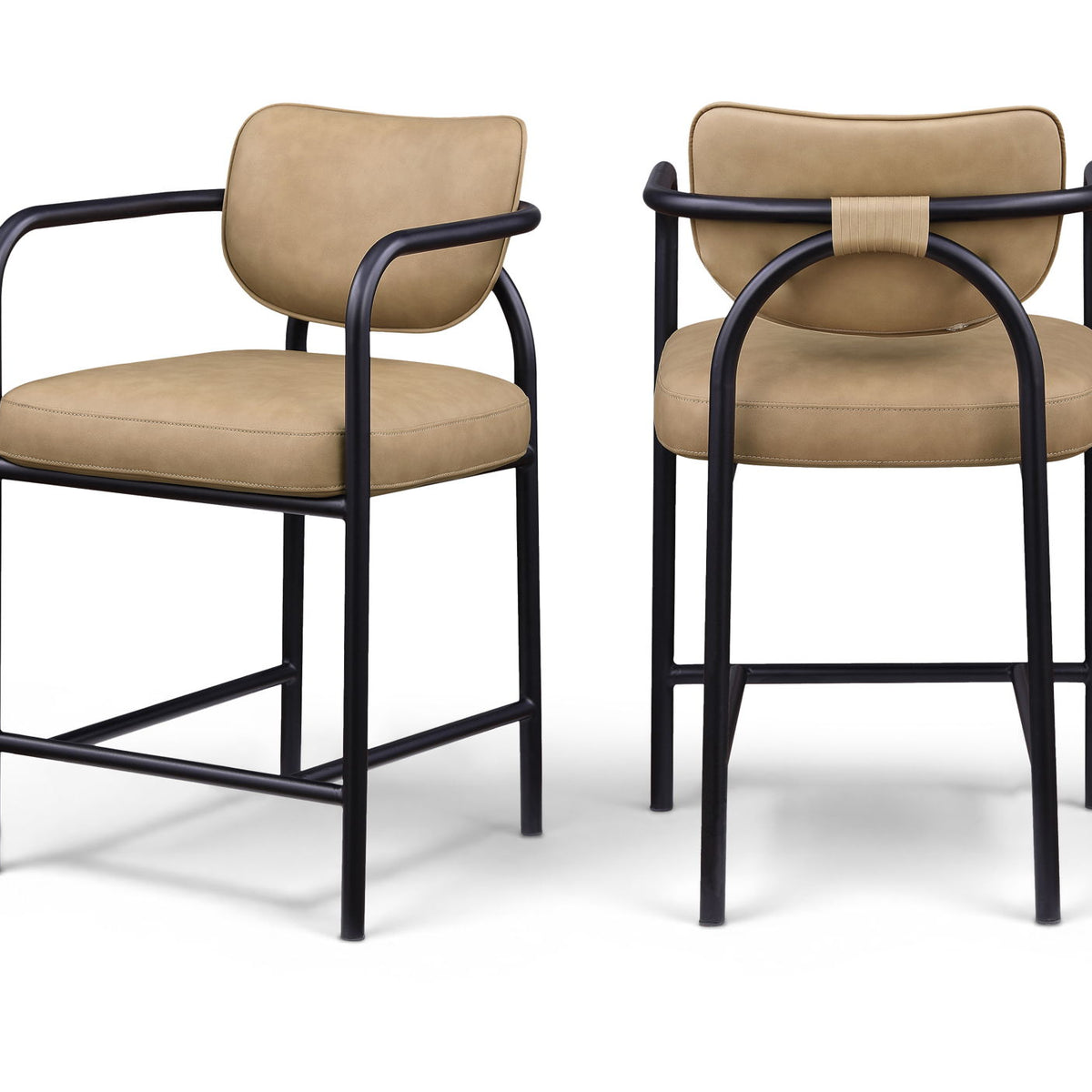 Serava - Faux Leather Upholstered Bar Stool - Tan