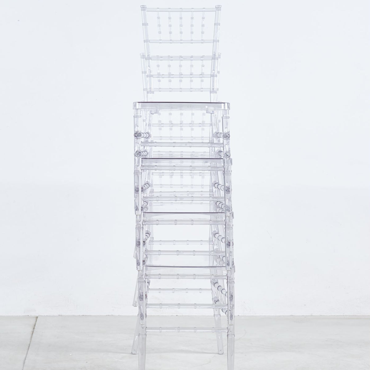Welding Chair, Dining Chair, Plastic Seat (Set of 4) - Transparent