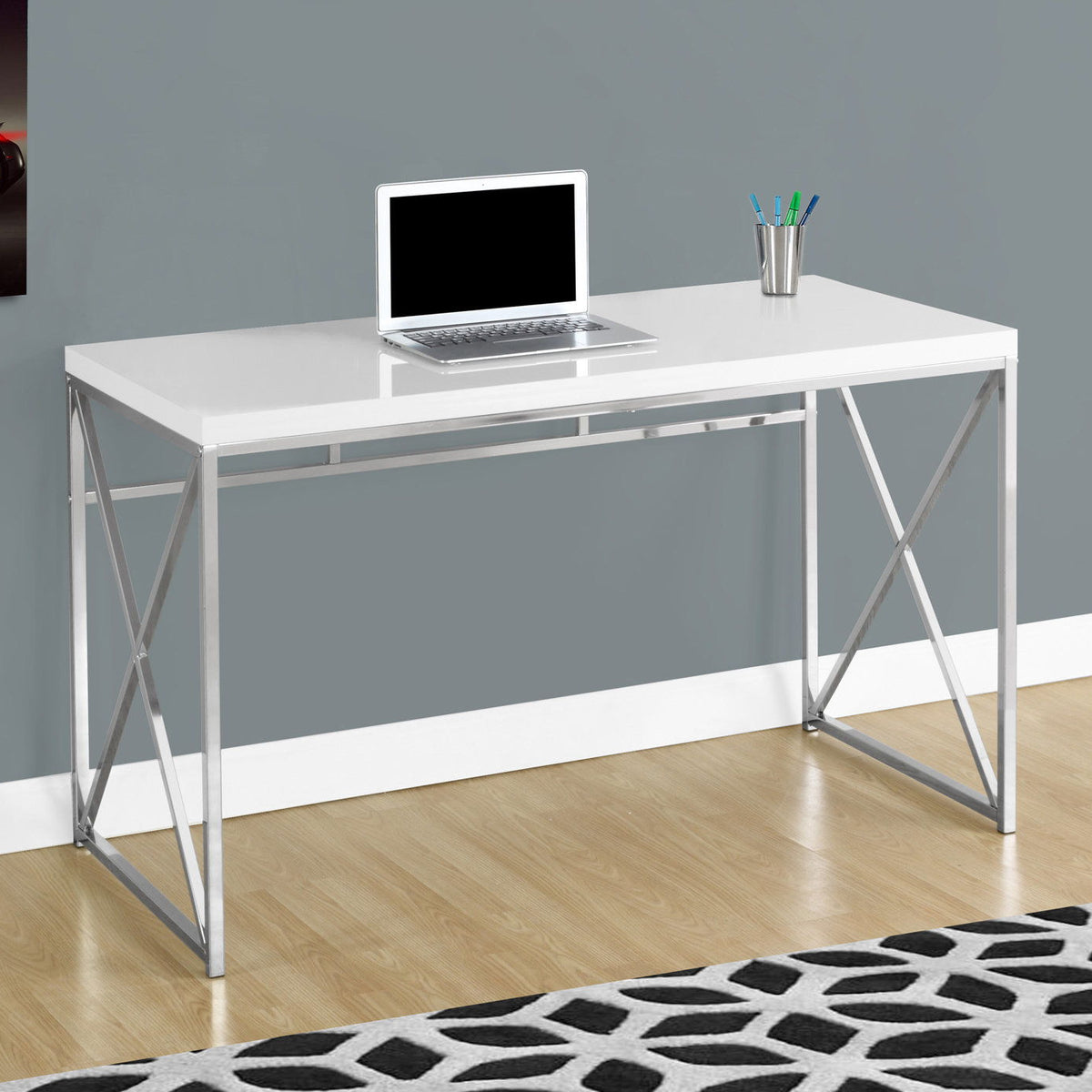 Computer Desk For Home Office, Laptop, Glossy Contemporary & Modern