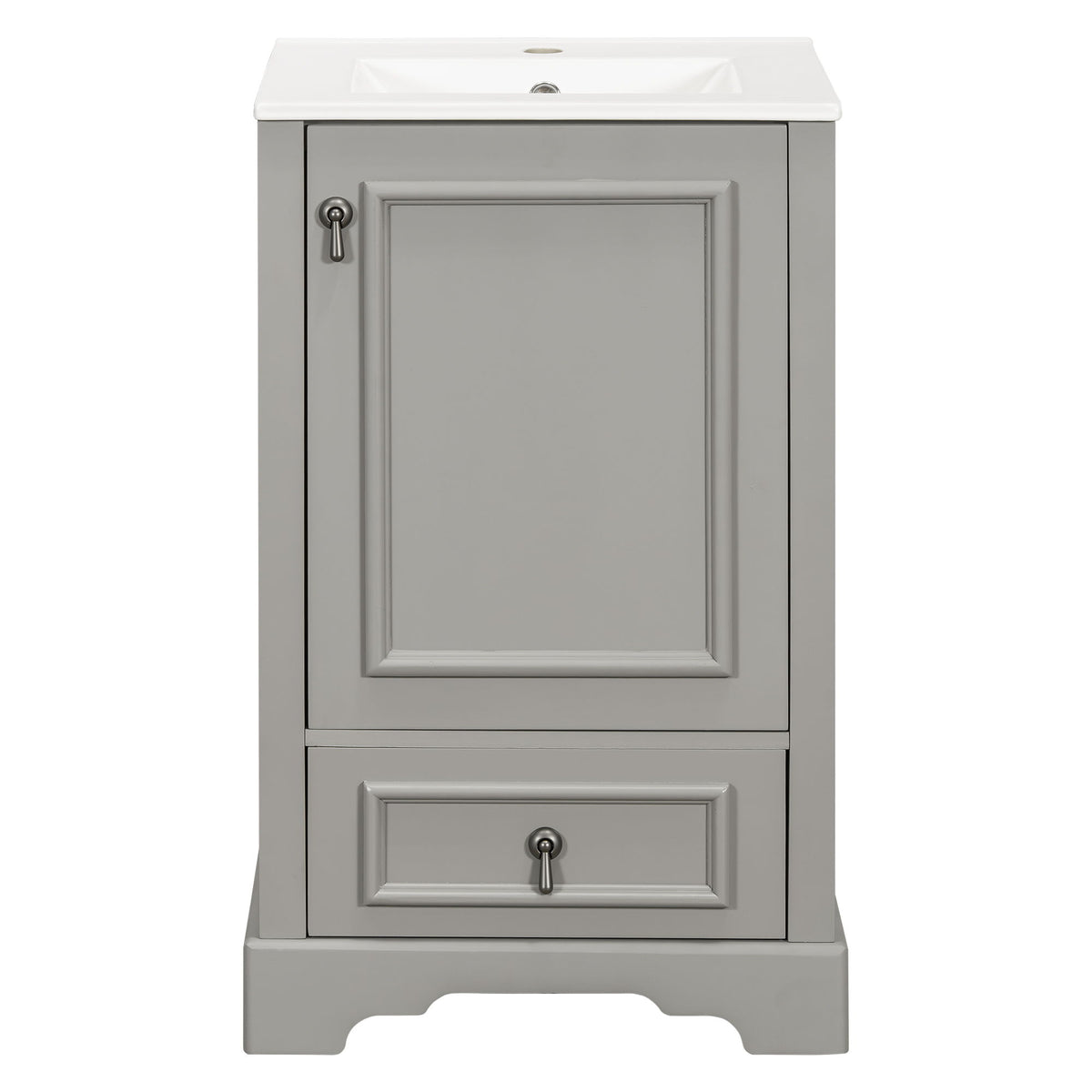 Bathroom Vanity With Sink, Soft Close Door, Adjustable U-Shaped Shelf