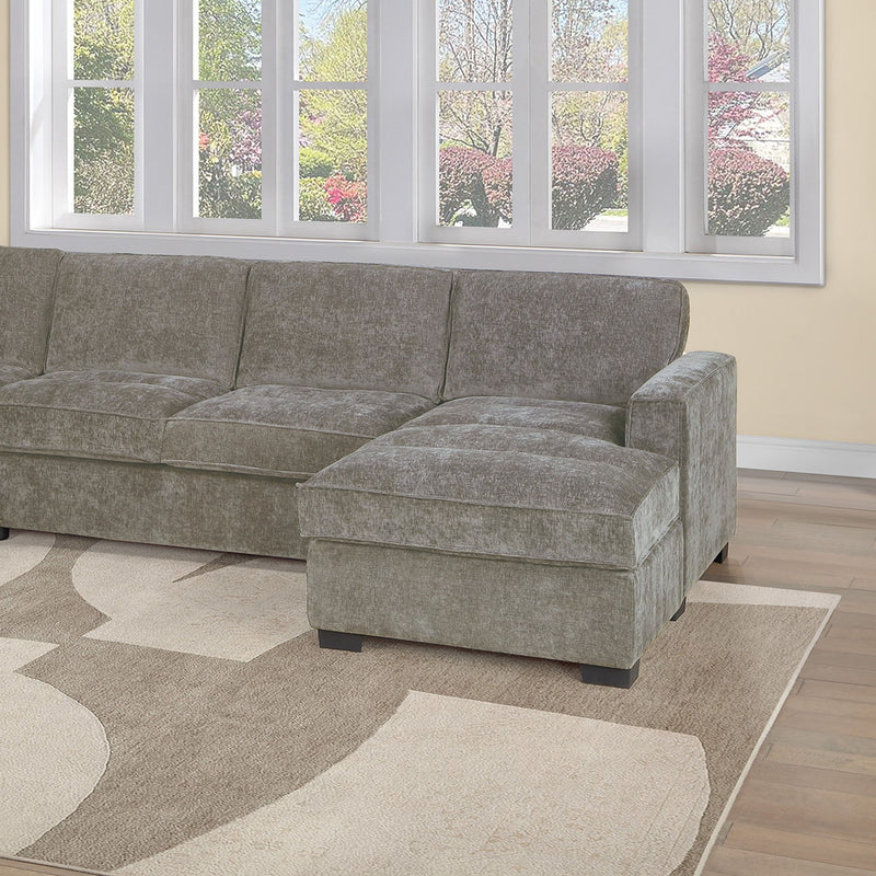 Sectional With RAF Chaise, Armless Loveseat & LAF 1 Arm Chair