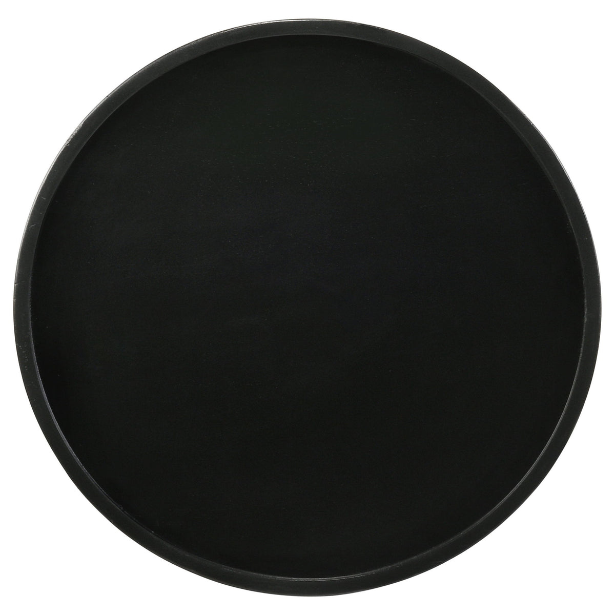 Stain Pedestal Accent Round Table With Lipped Top - Black