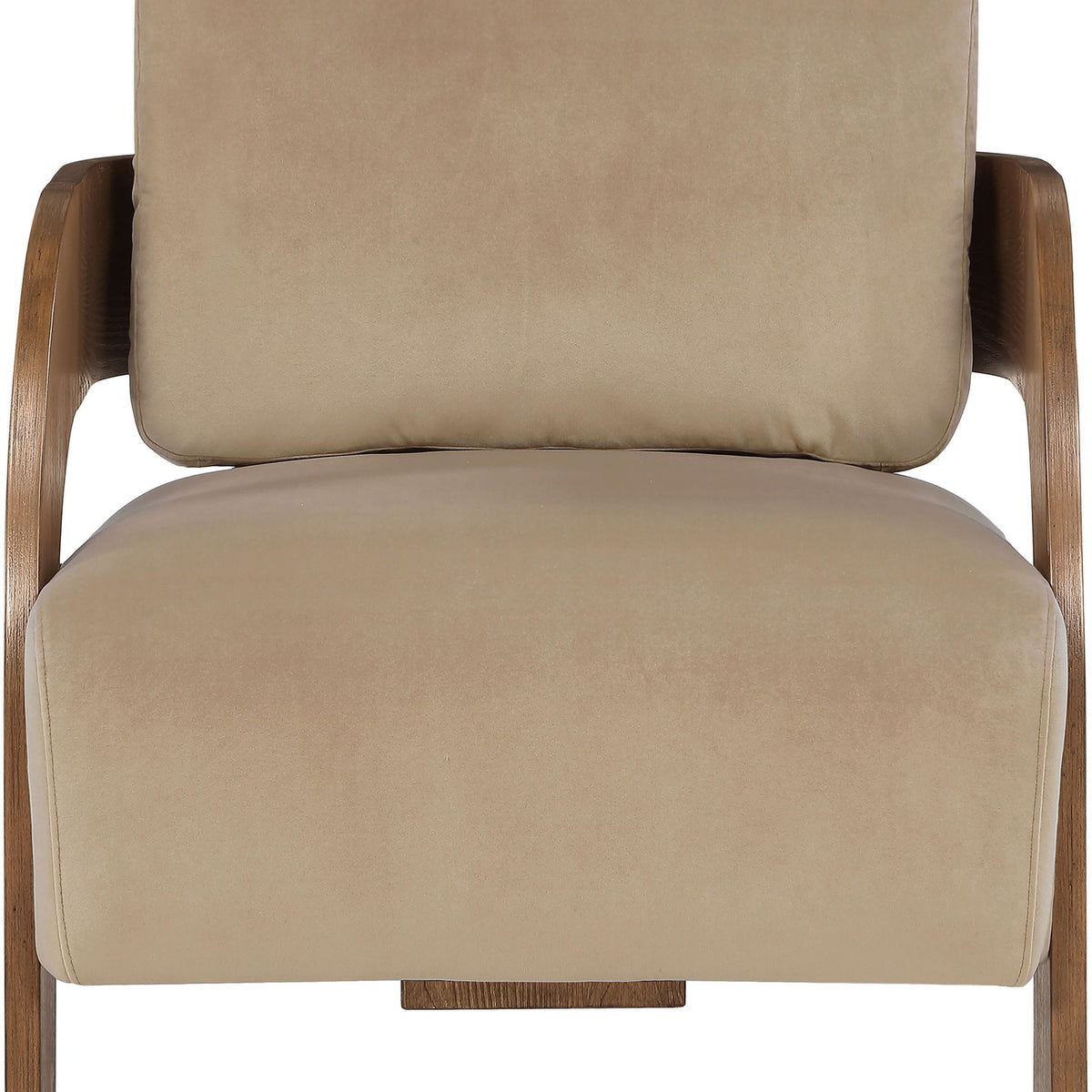 Cedra - Velvet Performance Fabric Upholstered Accent Chair - Brown Frame