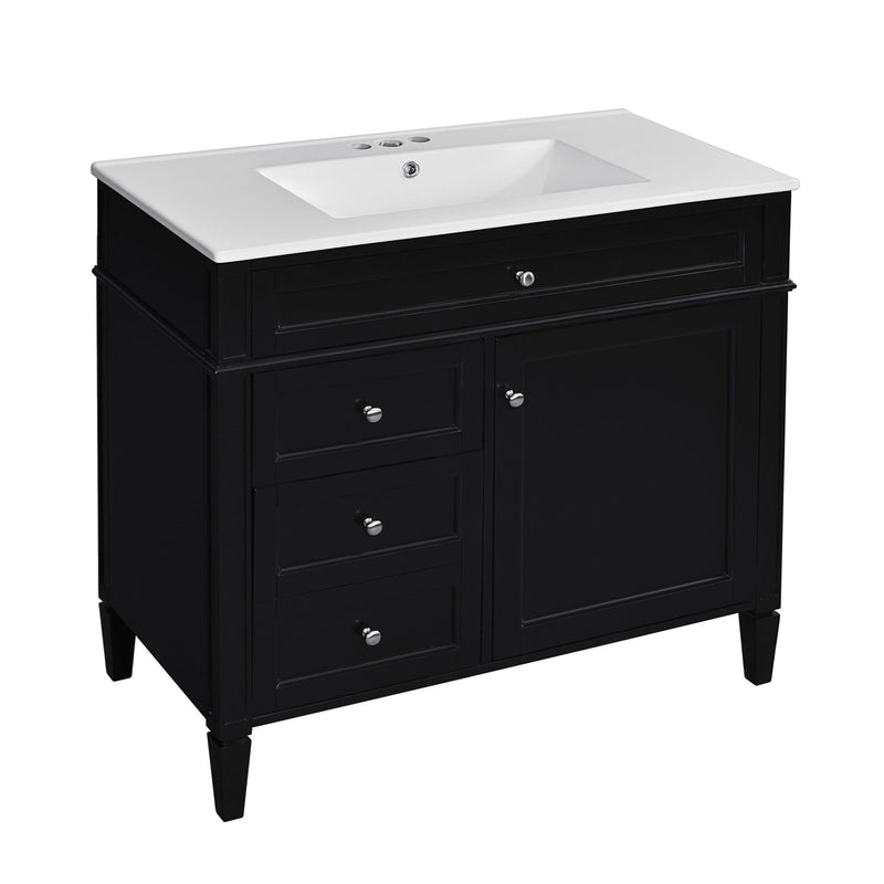 Bathroom Vanity With Top Sink, 2 Drawers And Tip Out Drawer