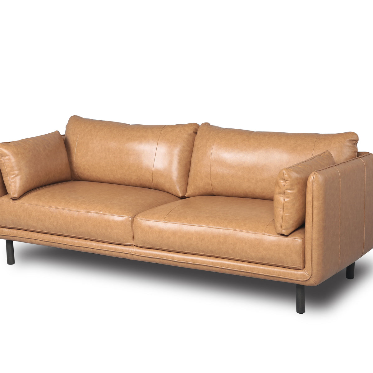 Modern Leather Sofa - Camel
