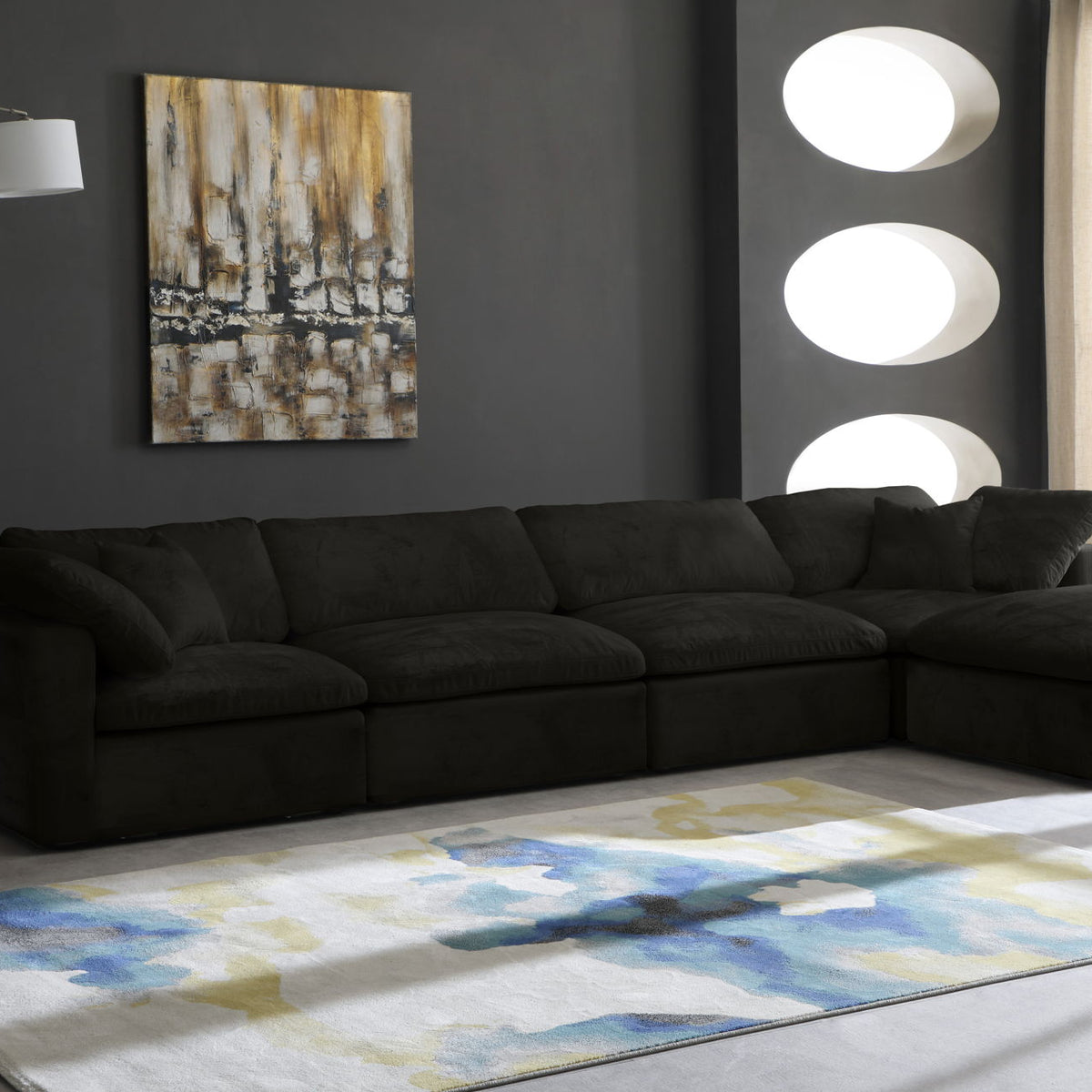 Cozy - 5 Piece Modular Sectional With Chaise