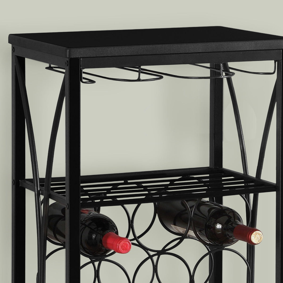 Home Bar, Wine Rack, Transitional - Black