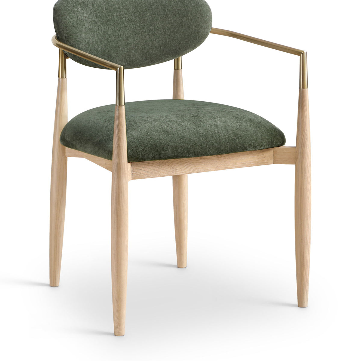 Riccio - Fabric Dining Arm Chair (Set of 2) - Natural Frame