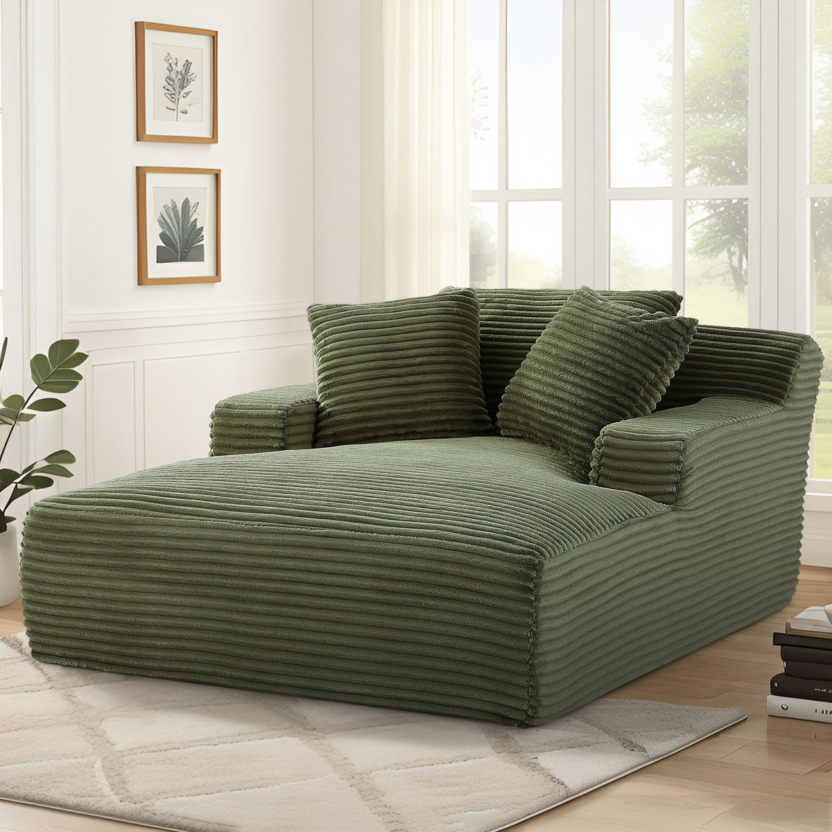 Cloudline - Oversized Chaise Lounge, Modern Comfy Couch With Full Foam Cushioning, Cozy Sleeper Sofabed