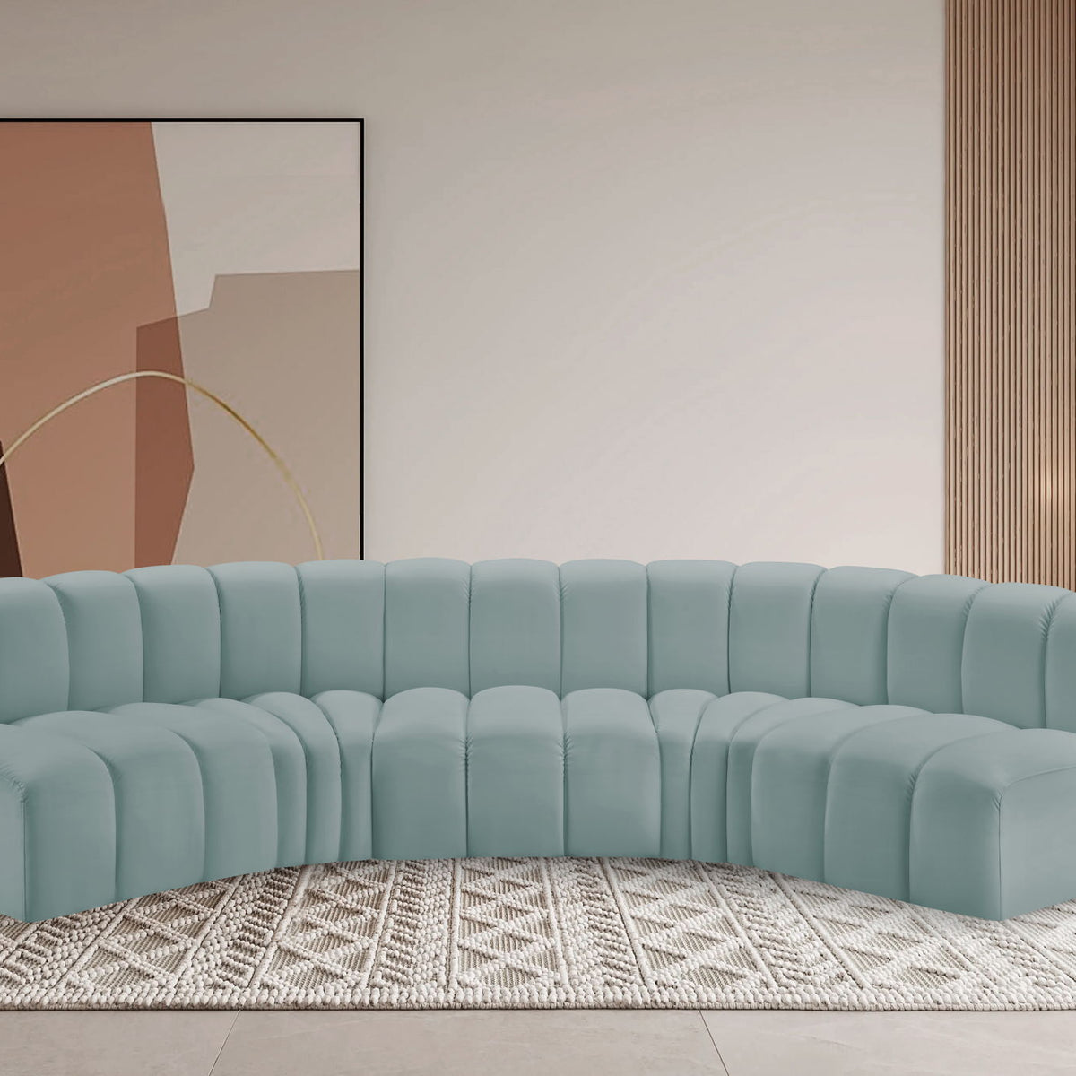 Arc - Faux Leather 5 Piece U-Shaped Modular Sofa