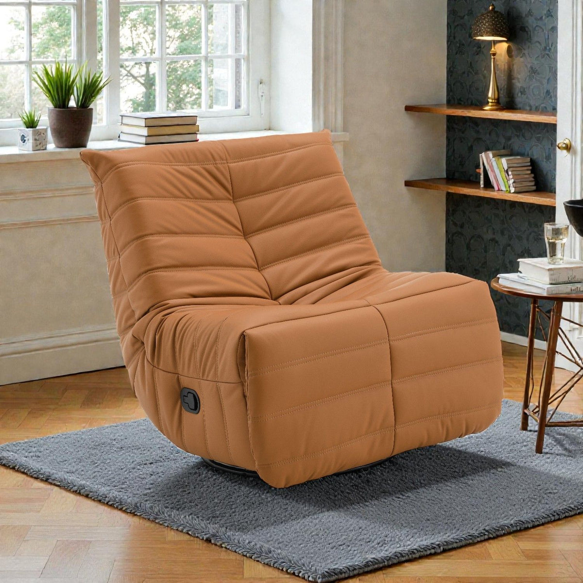 Glider Recliner With Swivel - Orange