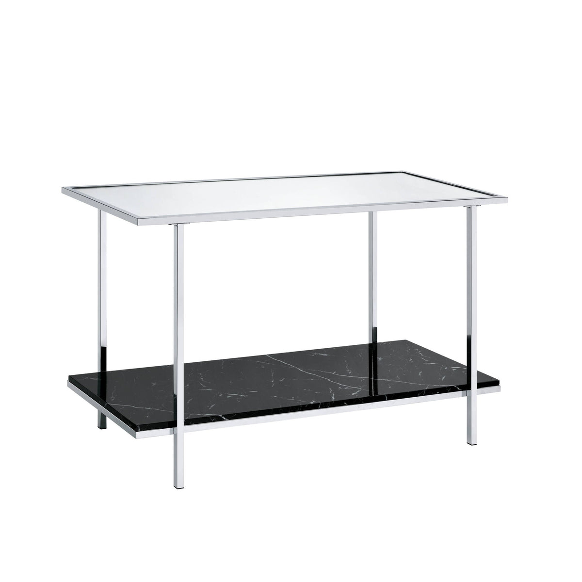 Angwin - Mirrored Faux Marble Console Table - Multi