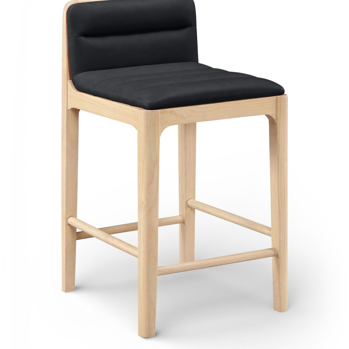 Ellis - Vegan Leather Upholstered Counter Stool (Set of 2) - Natural Base