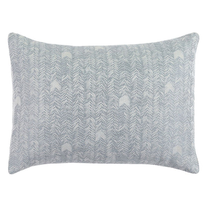 Storm French herringbone sham pillow cover, square pillow with centered woven pattern