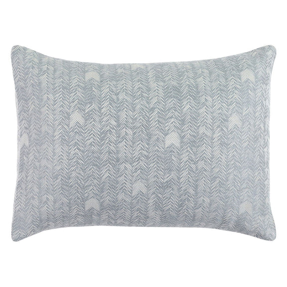 Storm French herringbone sham pillow cover, square pillow with centered woven pattern