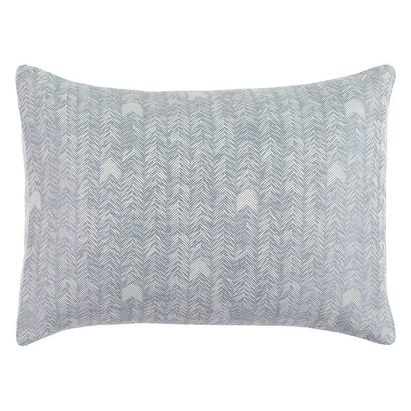 Storm French herringbone sham pillow cover, square pillow with centered woven pattern