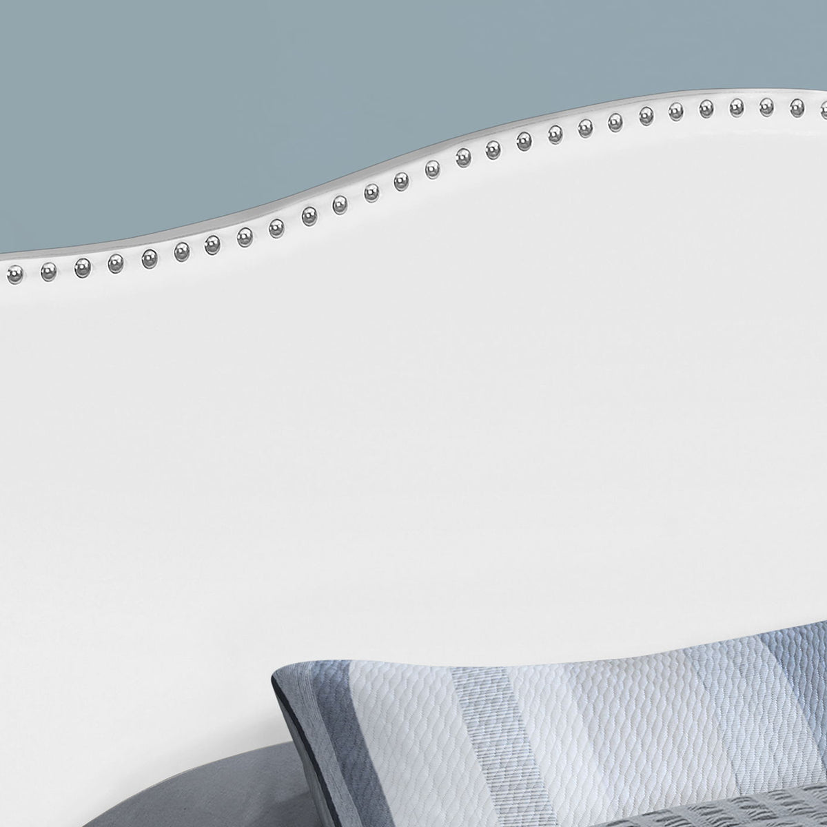 Queen Size, Bed Headboard Only, Upholstered, Transitional - White