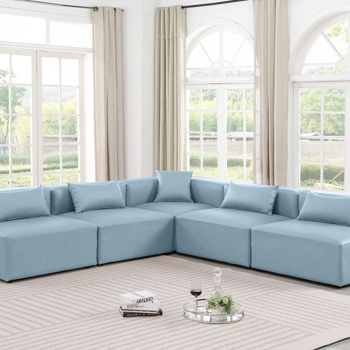 Cube - 5 Piece Modular Corner Armless Sectional