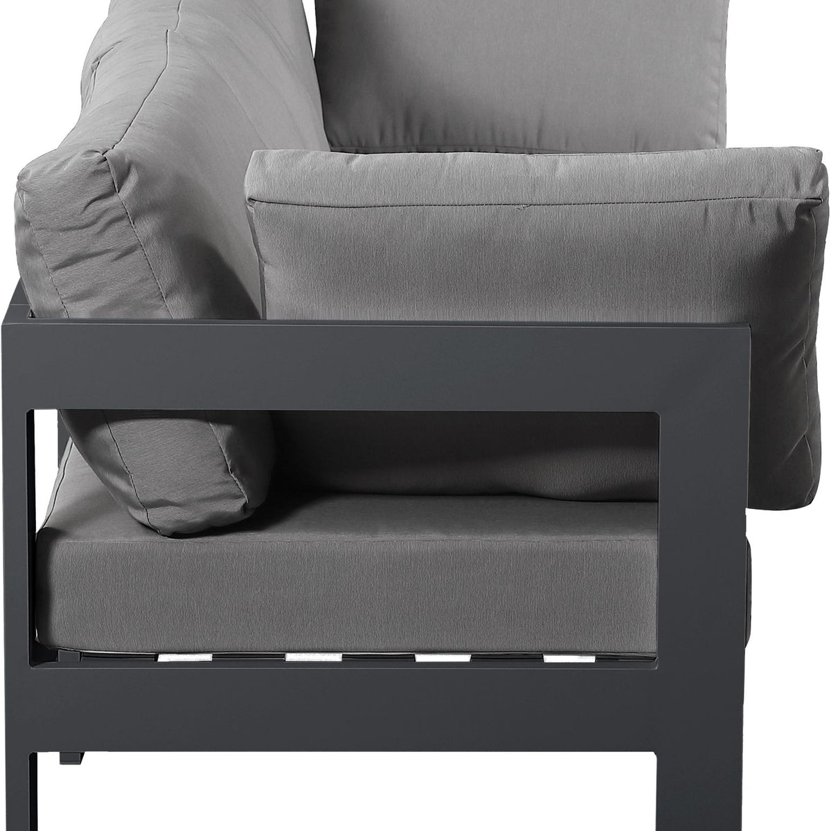 Nizuc - Outdoor Patio 3 Seat Modular Sofa With Gray Frame