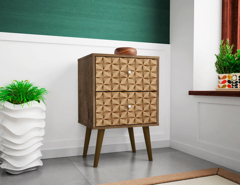 Manhattan Liberty - Nightstand With Rustic Brown Frame