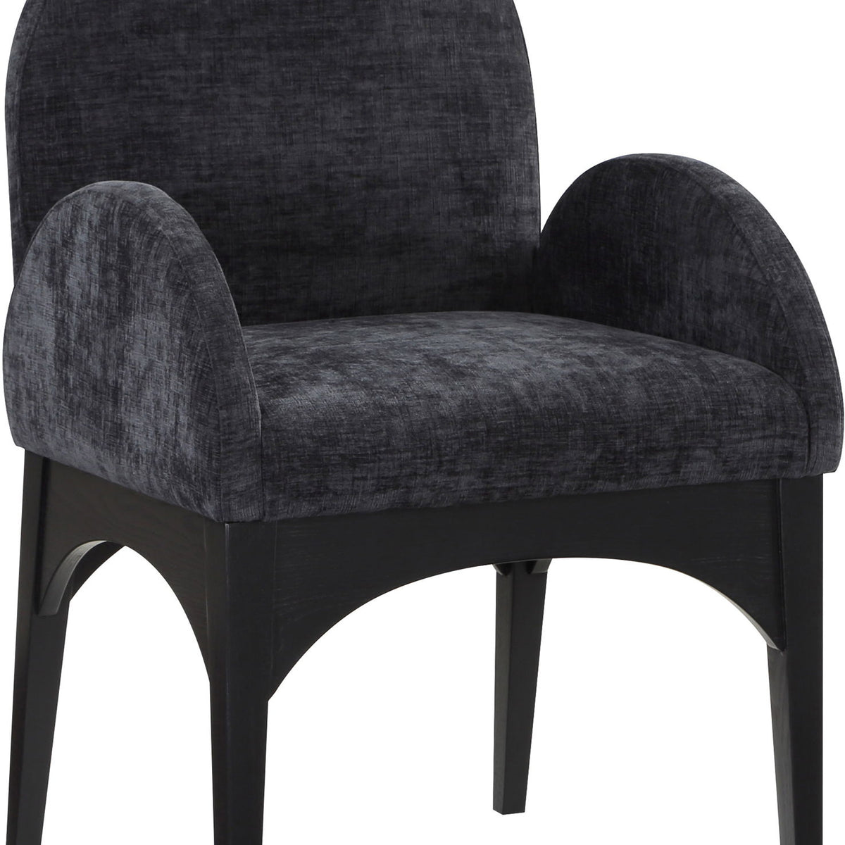 Waldorf - Chenille Dining Arm Chair With Black Legs