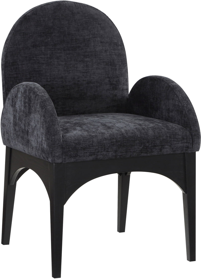 Waldorf - Chenille Dining Arm Chair With Black Legs
