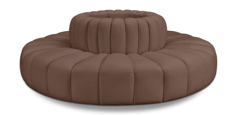 Arc - Faux Leather 8 Piece Round Modular Sofa