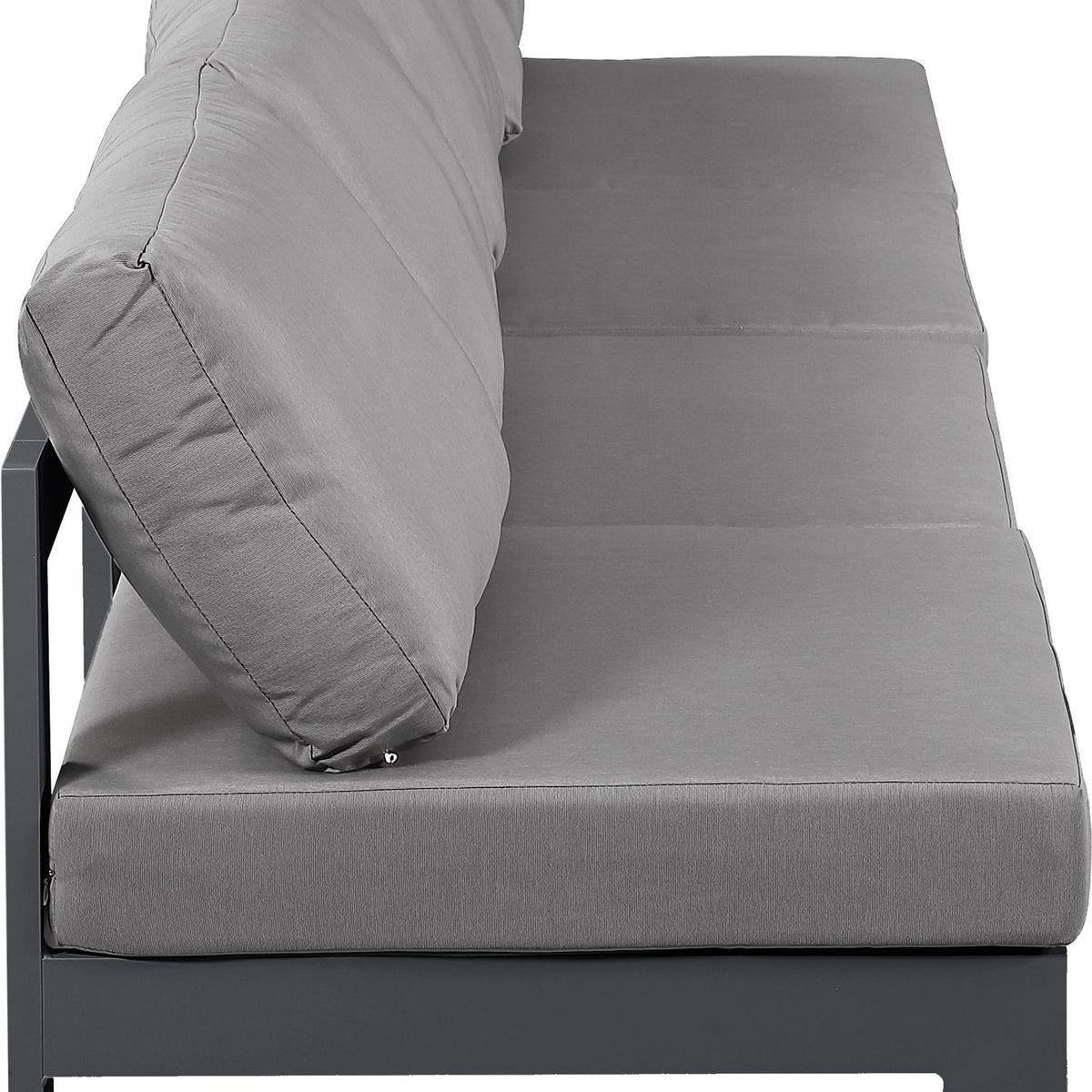 Nizuc - Outdoor Patio 4 Seat Armless Modular Sofa With Gray Frame