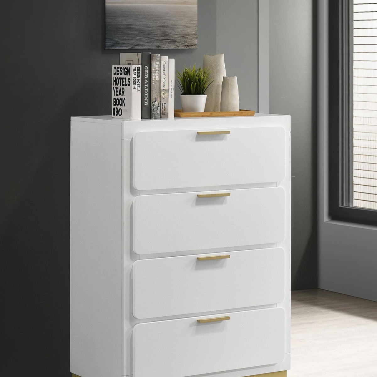 Caraway 4-drawer Bedroom Chest White