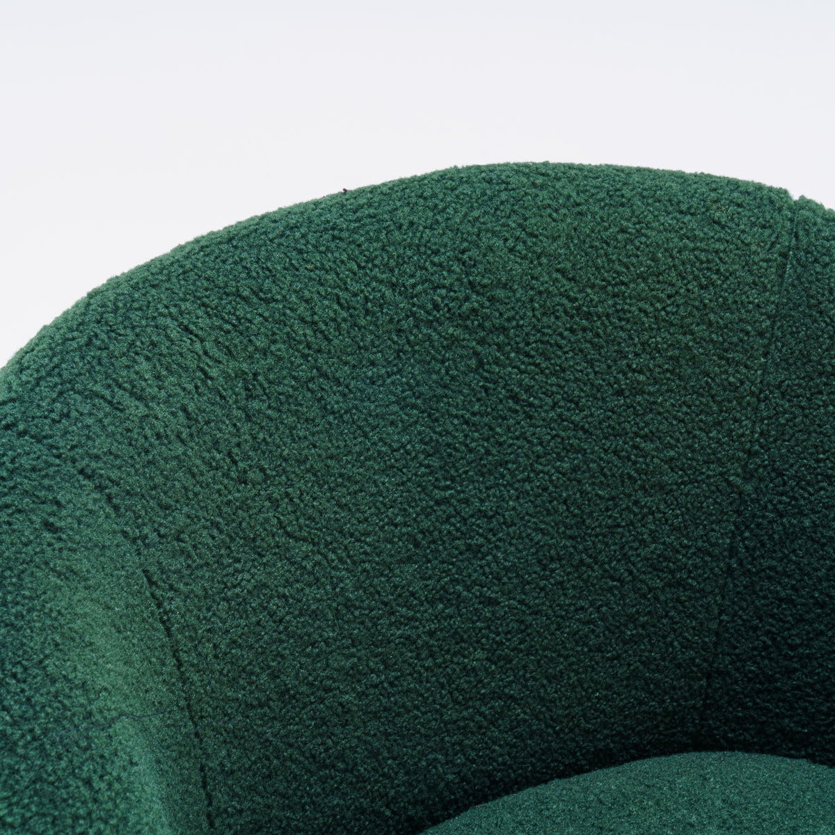 Teddy Fabric Swivel Accent Armchair Barrel Chair With Powder Coating Metal Ring