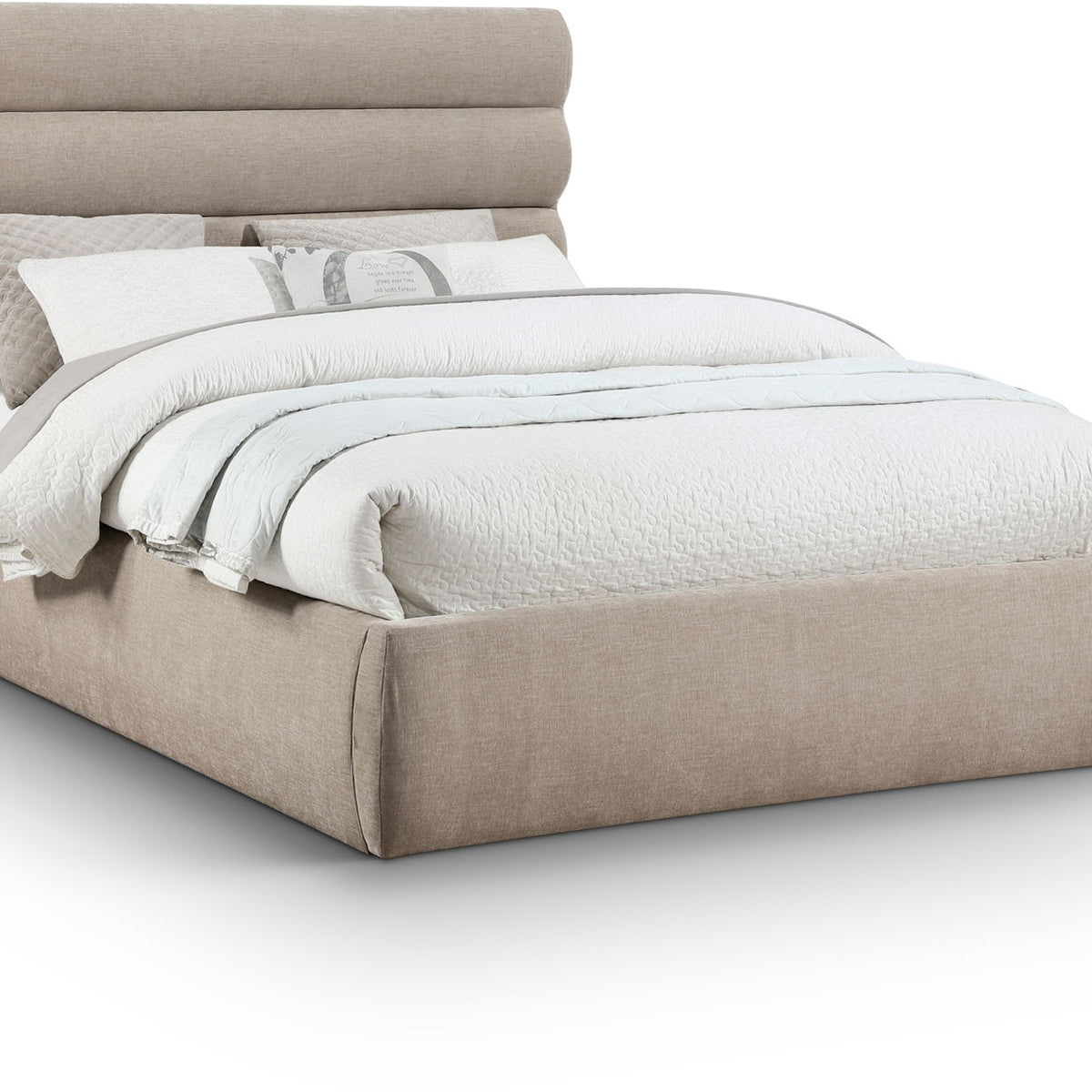 Adam - Chenille Fabric Bed With 52" Headboard