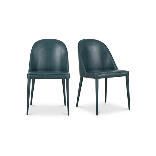 Burton - Dining Chair Chair Vegan Leather (Set of 2) - Dark Teal