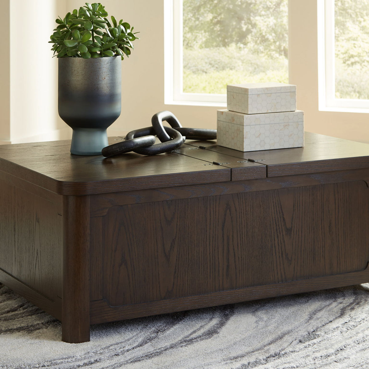 Breckington - Dark Brown - Cocktail Table With Storage