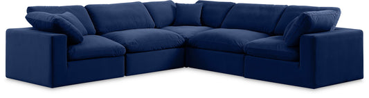 Comfy - 5 Piece Velvet Modular Corner Sectional