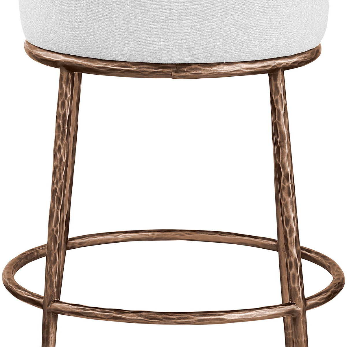Ferro - Upholstered Counter Stool With Brushed Bronze Base